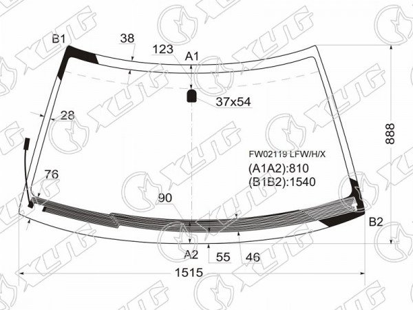 Стекло лобовое с обогревом щеток SUBARU FORESTER 97-02