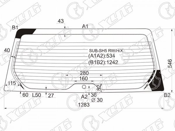Стекло заднее с обогревом SUBARU FORESTER 08-13