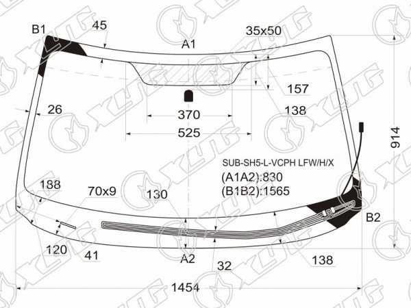 Стекло лобовое с обогревом щеток SUBARU FORESTER 08-13