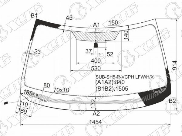Стекло лобовое (Обогрев щеток) Subaru Forester 07-13