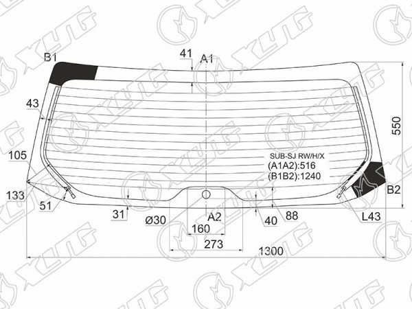 Стекло заднее с обогревом SUBARU FORESTER 12-18