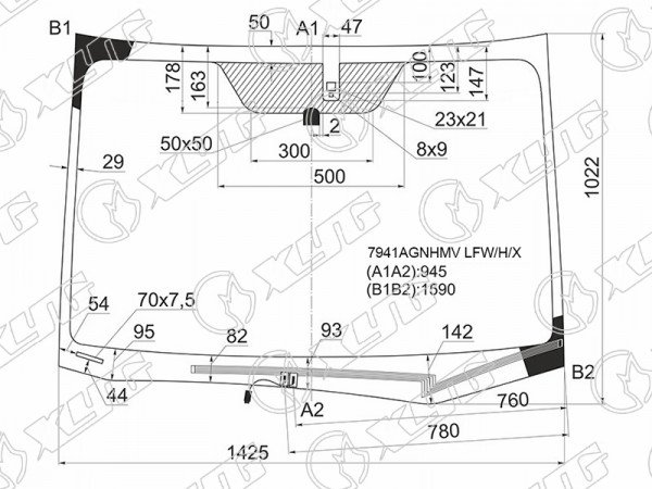 Стекло лобовое с обогревом щеток + дд SUBARU FORESTER 12-18