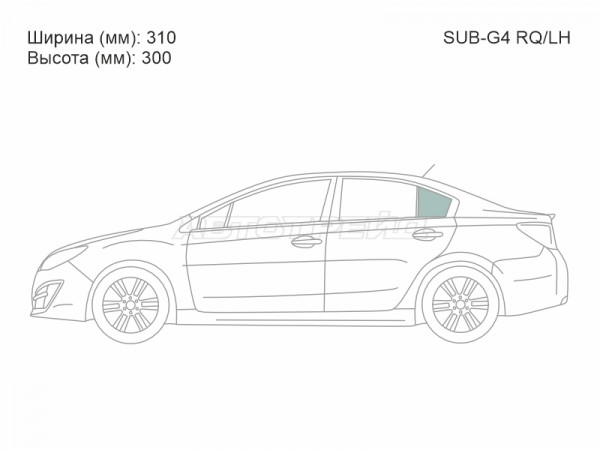 Стекло форточки (Сзади / Слева / Цвет зеленый) Subaru Impreza 11-16  / Impreza WRX 14-21