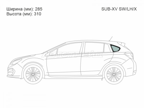 Стекло кузова боковое (не опускное) (Слева / Цвет зеленый) Subaru Impreza 11-16  / XV 11-17