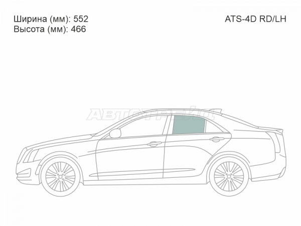 Стекло боковое опускное (Сзади / Слева / Цвет зеленый) Cadillac ATS 12-16