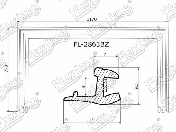 Молдинг лобового стекла (П-образный) Subaru Impreza 07-12  / Impreza WRX 07-14