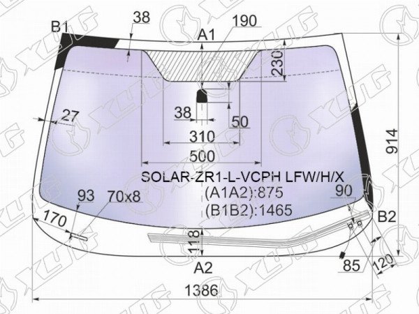 Стекло лобовое атермальное с обогревом щеток SUBARU IMPREZA 4 /5D 07-11