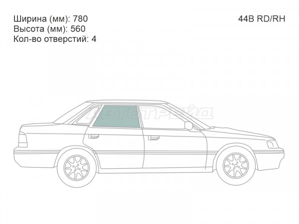 Стекло боковое опускное (Сзади / Справа / Цвет зеленый) Subaru Legacy 89-94
