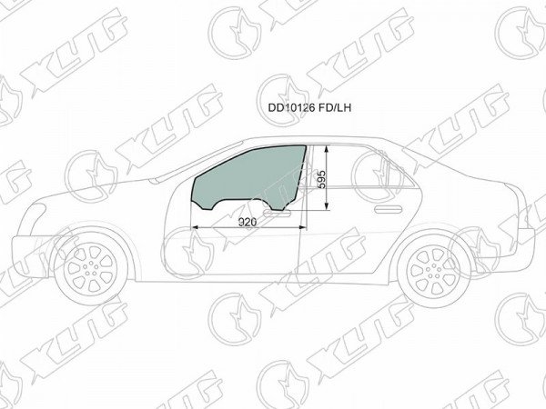 Стекло переднее левое опускное CADILLAC CTS 02-06