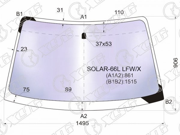 Стекло лобовое атермальное SUBARU LEGACY /OUTBACK 4 /5D 98-03 (Solar-X защита от ультрафиолета
