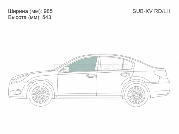 Стекло боковое опускное (Спереди / Слева / Цвет зеленый) Subaru Legacy 09-15  / Outback 09-15