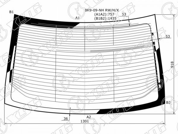 Стекло заднее с обогревом SUBARU LEGACY 4D SED 09-14