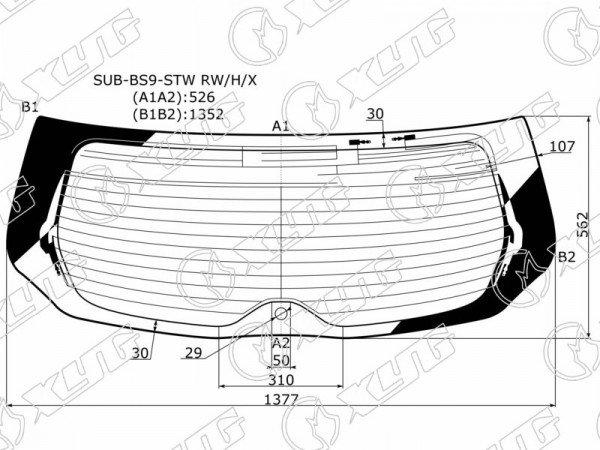 Стекло заднее с обогревом SUBARU OUTBACK 15-