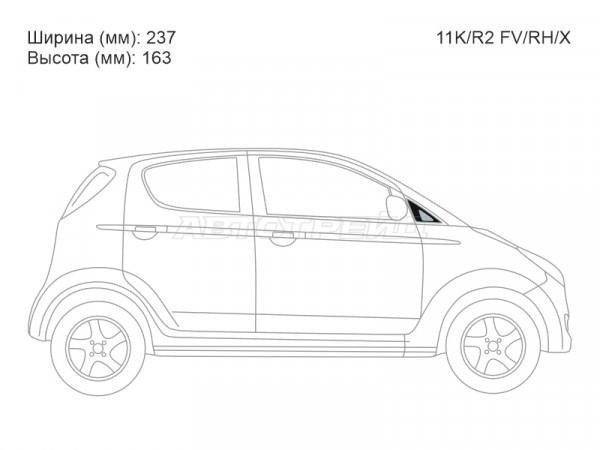 Стекло форточки (Спереди / Справа / Цвет зеленый) Subaru R2 03-10