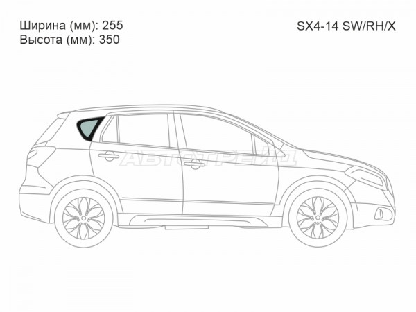 Стекло кузова боковое (не опускное) (Справа / Цвет зеленый) Suzuki SX4 13-21