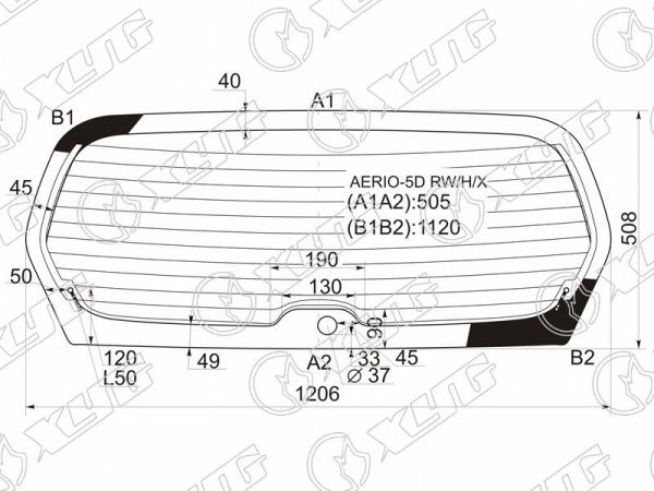 Стекло заднее с обогревом SUZUKI AERIO /LIANA 5D 01-07