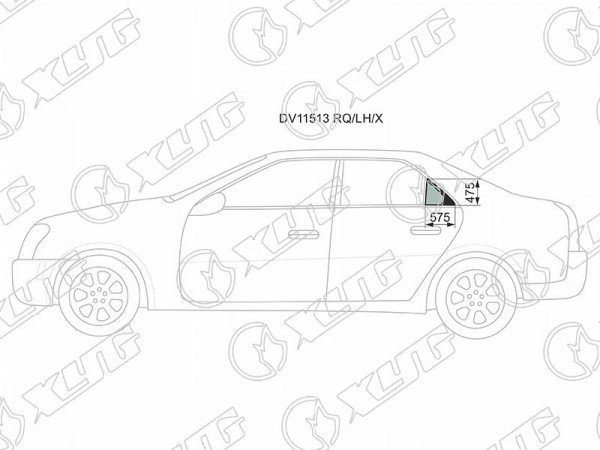 Стекло форточки (уголок) задней левой двери CADILLAC CTS 4D 07-13