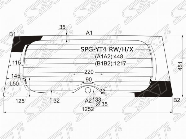 Стекло заднее с обогревом SUZUKI ESCUDO /GRAND VITARA SUV 3 /5D 05-15