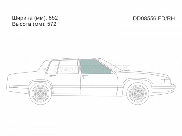 Стекло боковое опускное (Спереди / Справа / Цвет зеленый) Cadillac Deville 94-99