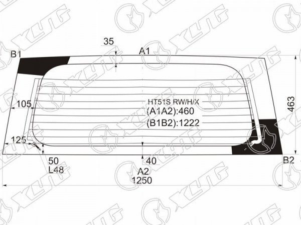 Стекло заднее (Цвет зеленый / Обогрев) Chevrolet Cruze 01-08  / Suzuki Ignis 00-07