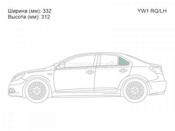Стекло форточки (Сзади / Слева / Цвет зеленый) Suzuki Kizashi 09-15