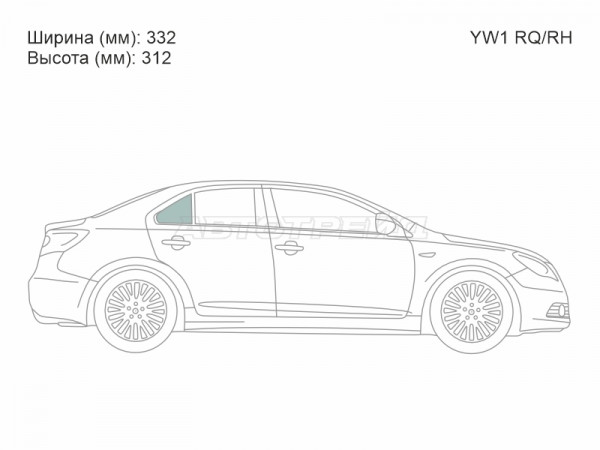 Стекло форточки (Сзади / Справа / Цвет зеленый) Suzuki Kizashi 09-15