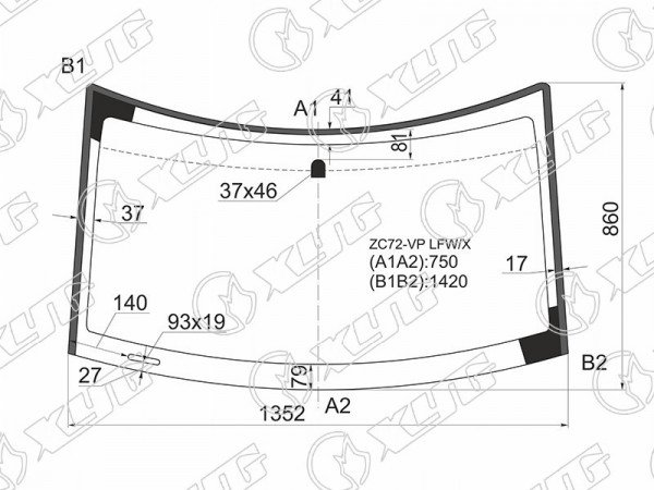 Стекло лобовое (5D HBK) Suzuki Swift 10-16