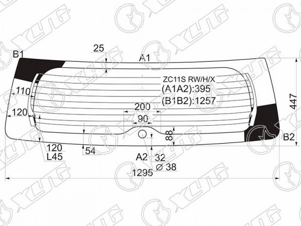 Стекло заднее (Цвет зеленый / Обогрев / 5D HBK) Suzuki Swift 03-10