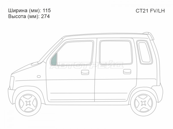 Стекло форточки (Спереди / Слева / Цвет зеленый) Suzuki Wagon R 93-98