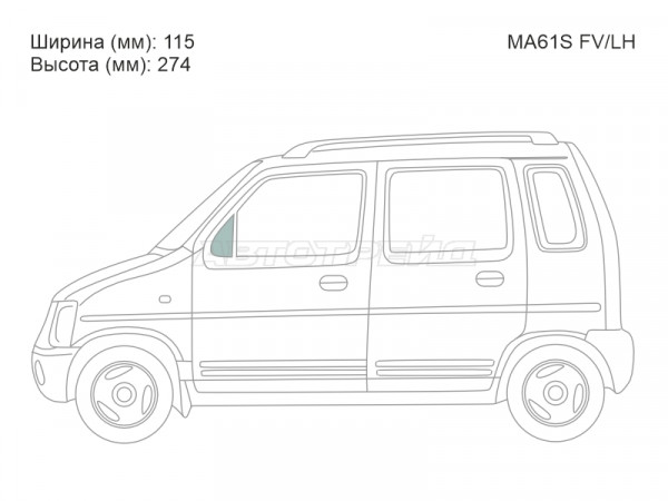 Стекло форточки (Спереди / Слева / Цвет зеленый) Suzuki Wagon R Wide 97-99