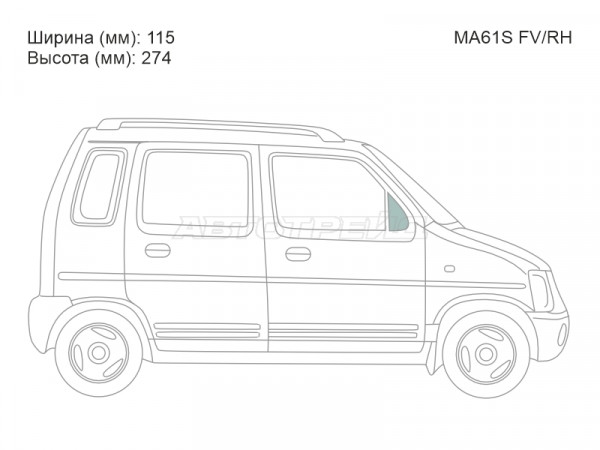 Стекло форточки (Спереди / Справа / Цвет зеленый) Suzuki Wagon R Wide 97-99