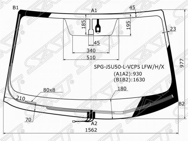 Стекло лобовое с обогревом щеток + дд TOYOTA HIGHLANDER 14-19