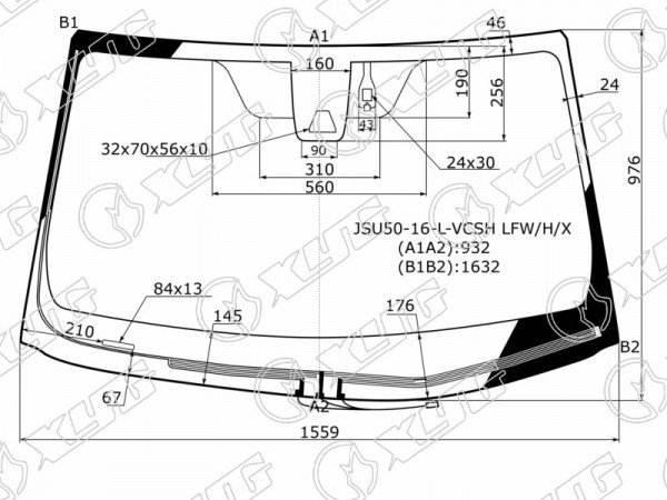 Стекло лобовое с обогревом щеток + дд + камера TOYOTA HIGHLANDER 16-19