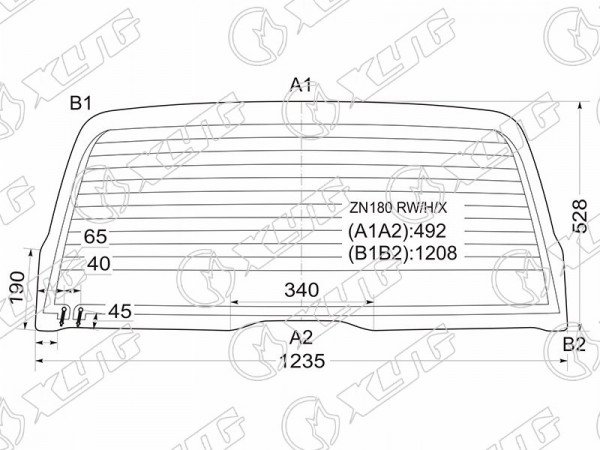 Стекло заднее с обогревом TOYOTA 4-RUNNER /HILUX SURF 95-02