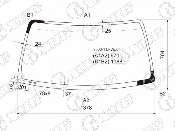 Стекло лобовое Toyota Hilux Pick Up 97-04  / 4Runner 95-02