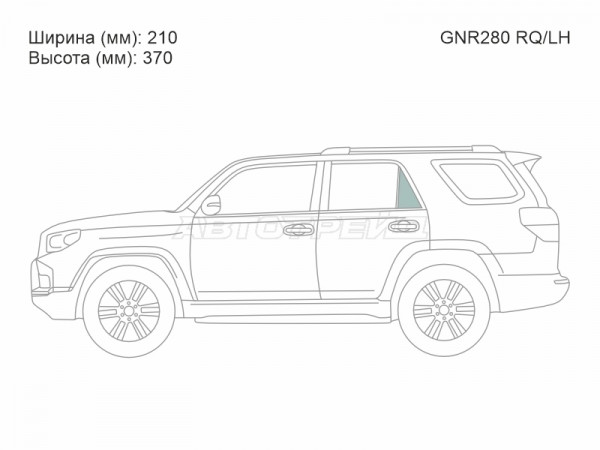 Стекло форточки (Сзади / Слева / Цвет зеленый) Toyota 4Runner 09-24