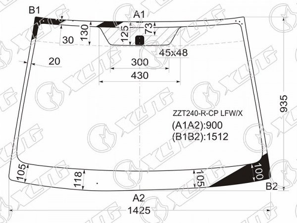 Стекло лобовое Toyota Allion (T240) 01-07  / Premio 01-07