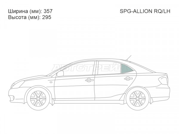 Стекло форточки (Сзади / Слева / Цвет зеленый) Toyota Allion (T240) 01-07  / Premio 01-07