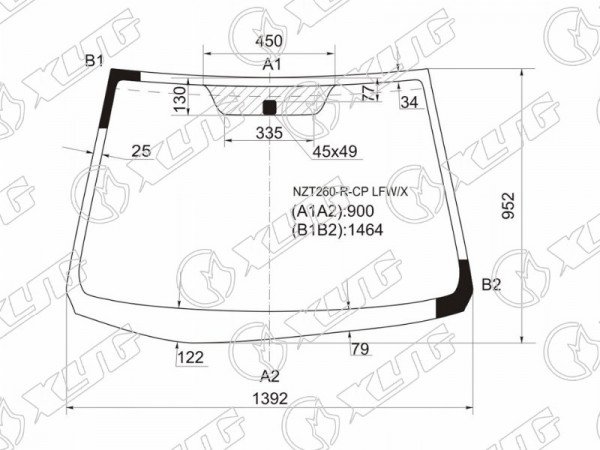 Стекло лобовое Toyota Allion (T260) 07-21  / Premio 07-16