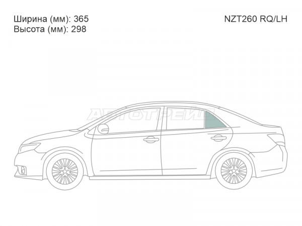 Стекло форточки (Сзади / Слева / Цвет зеленый) Toyota Allion (T260) 07-21  / Premio 07-16