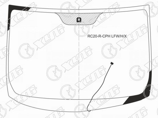 Стекло лобовое (Обогрев щеток) Toyota Alphard (H10) 02-08