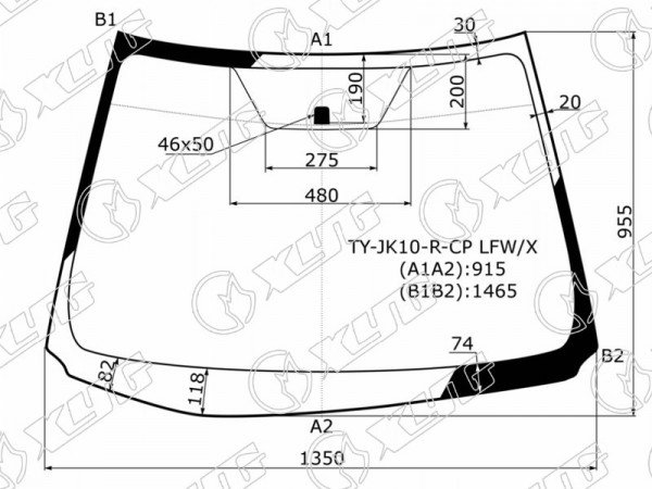 Стекло лобовое TOYOTA AQUA (NHP10R) 5D HBK 12-