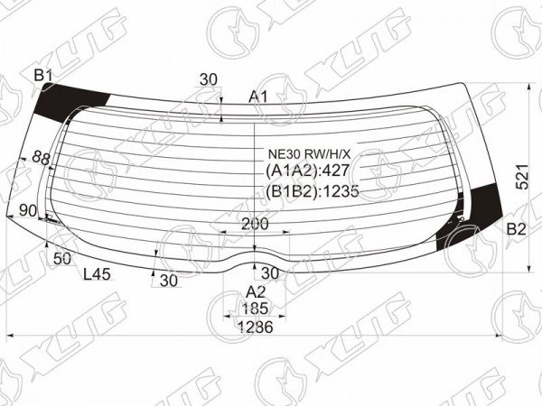 Стекло заднее с обогревом TOYOTA AURIS 3 /5D HBK 06-11