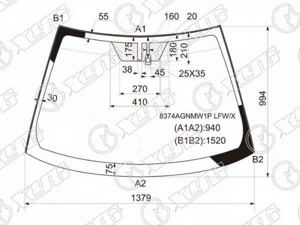 Стекло лобовое + дд TOYOTA AURIS 3 /5D HBK 06-11