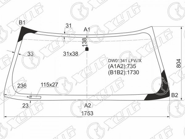 Стекло лобовое CHEVROLET AVALANCE 03-06 /SUBURBAN 00-06 /TAHOE 99-07 /CADILLAC ESCALADE 02-07