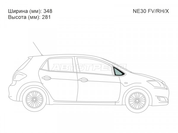 Стекло форточки (Спереди / Справа / Цвет зеленый) Toyota Auris 06-12  / Blade 06-12