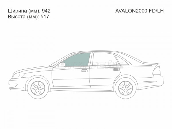 Стекло боковое опускное (Спереди / Слева / Цвет зеленый) Toyota Avalon 99-04