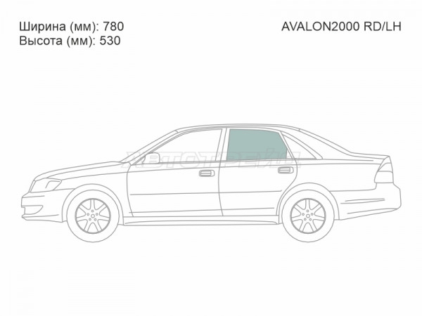 Стекло боковое опускное (Сзади / Слева / Цвет зеленый) Toyota Avalon 99-04