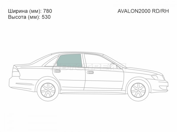 Стекло боковое опускное (Сзади / Справа / Цвет зеленый) Toyota Avalon 99-04