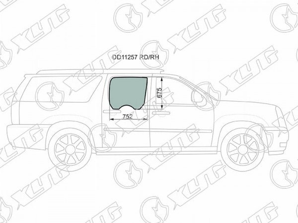 Стекло заднее правое опускное CADILLAC ESCALADE ESV 07-14